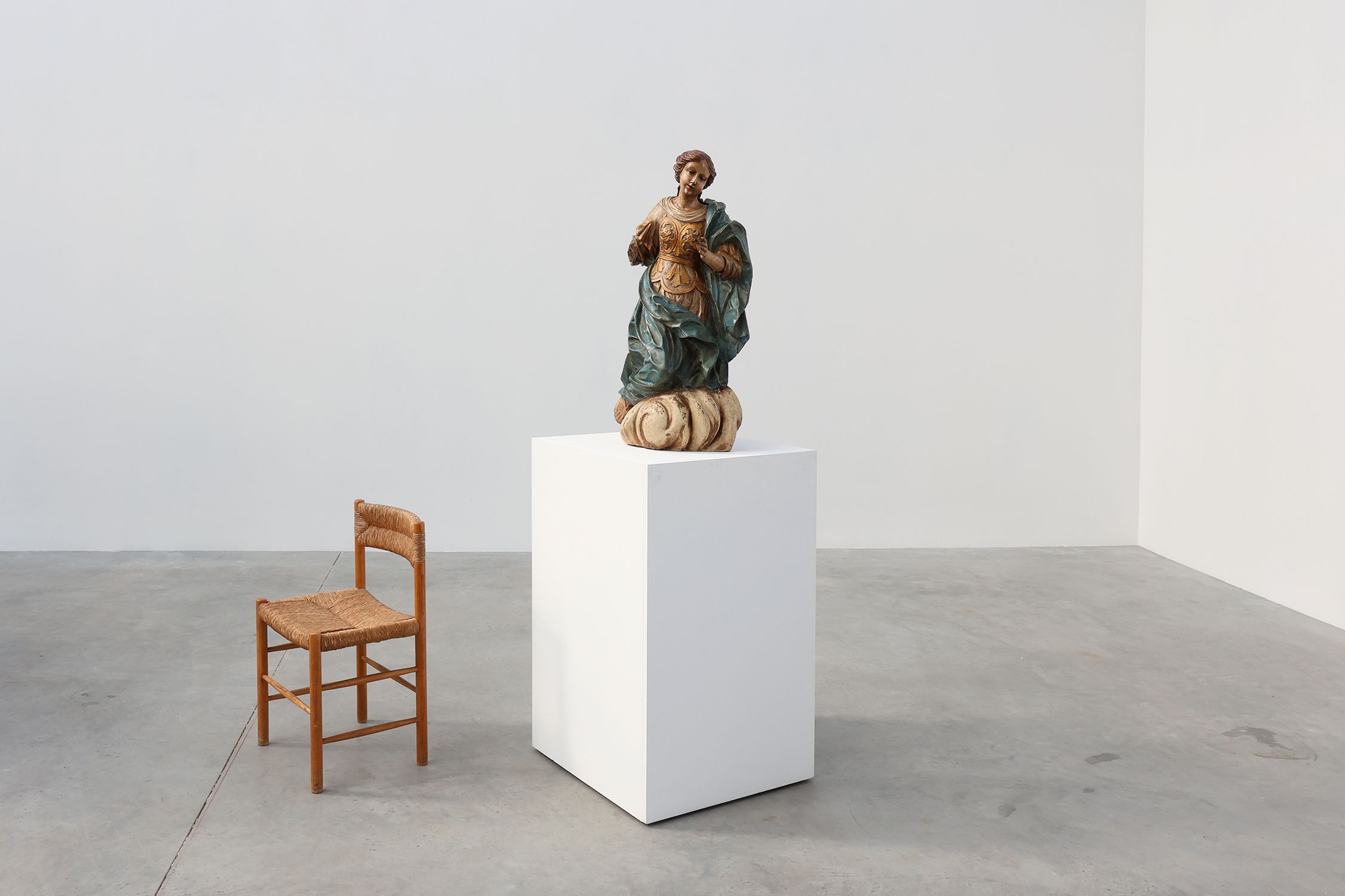 French 18th Century Religious Statue of the Virgin Mary on a cloudthumbnail
